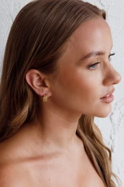 Goldilocks Open Hoop Earrings Gold 9 Goldilocks Open Hoop Earrings Gold -Fashion women's clothing ER0128GOLD 4