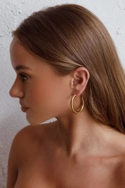 Medusa Hoop Earrings Gold -Fashion women's clothing ER0129GOLD 6