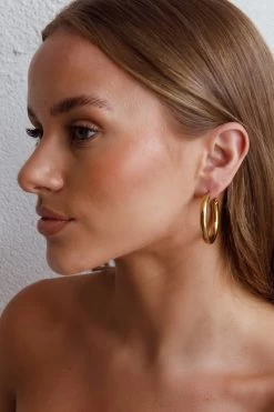 Medusa Hoop Earrings Gold -Fashion women's clothing ER0129GOLD 7