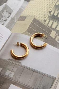 Zayda Open Hoop Earrings Gold 9 Zayda Open Hoop Earrings Gold -Fashion women's clothing ER0134GOLD 2