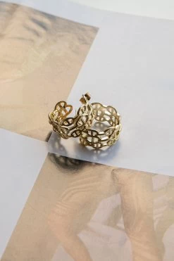 Georgiana Open Chain Hoop Earrings Gold -Fashion women's clothing ER0140GOLD 3