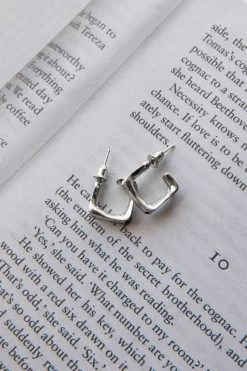 Isis Open Trapeze Hoop Earrings Silver -Fashion women's clothing ER0143SILVER 2