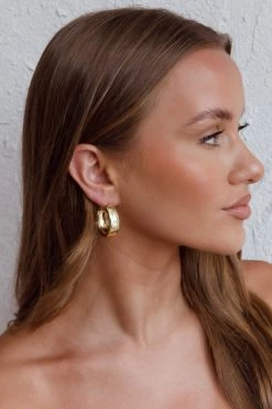 Osiris Hoop Earrings Gold -Fashion women's clothing ER0144GOLD 5