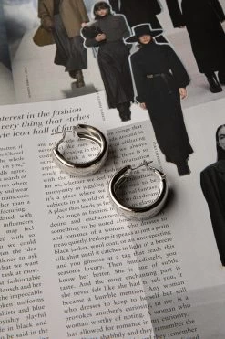 Osiris Hoop Earrings Silver -Fashion women's clothing ER0144SILVER 2