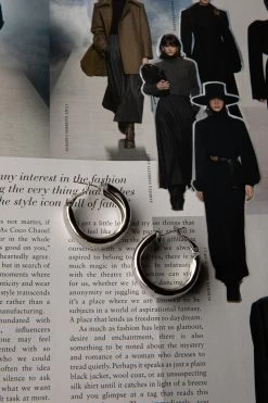 Osiris Hoop Earrings Silver -Fashion women's clothing ER0144SILVER 3