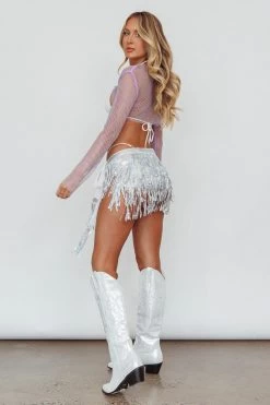 Hot Shot Sequin Mini Skirt -Fashion women's clothing FS0009 20SILVER 7