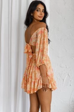 Abby Waistband A-Line Ruffle Hem Skirt Floral Print Pink -Fashion women's clothing KJ0044DS13 S 20PINK 8