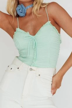 Orli Ruched Bodysuit Apple -Fashion women's clothing KJ0121D 20APPLE 4