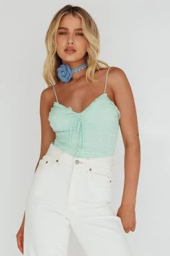 Orli Ruched Bodysuit Apple -Fashion women's clothing KJ0121D 20APPLE 5