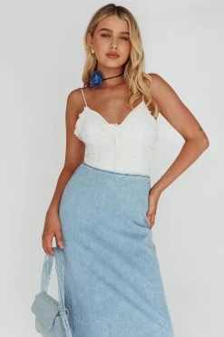 Orli Ruched Bodysuit White -Fashion women's clothing KJ0121D 20WHITE 5