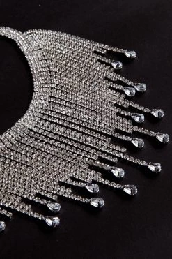 Isadora Cascade Crystal Necklace Silver -Fashion women's clothing NK00018 20SILVER 5