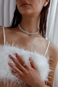 Suite Life Diamante Earrings, Ring And Necklace Set Silver 8 Suite Life Diamante Earrings, Ring And Necklace Set Silver -Fashion women's clothing SET00001 20SILVER 4