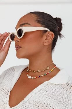 Regina Cat-eye Acetate Sunglasses Cream -Fashion women's clothing SG001CREAM 5