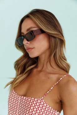 Hacker Classic 90's Square Frame Sunglasses Tea -Fashion women's clothing SG003TEA 5