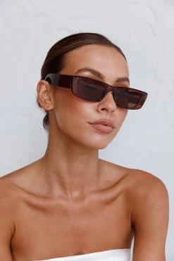 Hacker Classic 90's Square Frame Sunglasses Tea -Fashion women's clothing SG003TEA 7