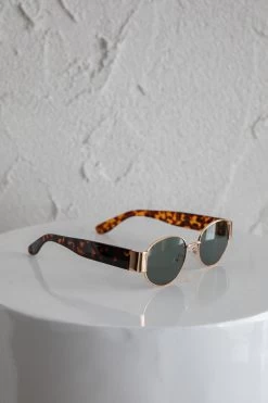 Germa Oval Metal Sunglasses Tort -Fashion women's clothing SG005TORT 3