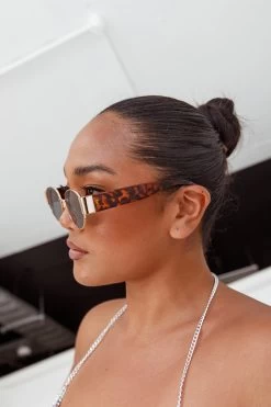 Germa Oval Metal Sunglasses Tort -Fashion women's clothing SG005TORT 5