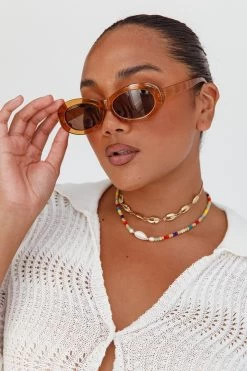 Charlie Neon Oval Sunglasses Tea -Fashion women's clothing SG007TEA 6