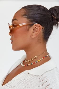 Charlie Neon Oval Sunglasses Tea -Fashion women's clothing SG007TEA 7