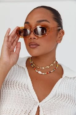 Charlie Neon Oval Sunglasses Tea -Fashion women's clothing SG007TEA 9