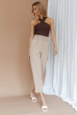 Chance Encounter Straight Leg Pants Latte 18 Chance Encounter Straight Leg Pants Latte -Fashion women's clothing SL11830PLATTE 2