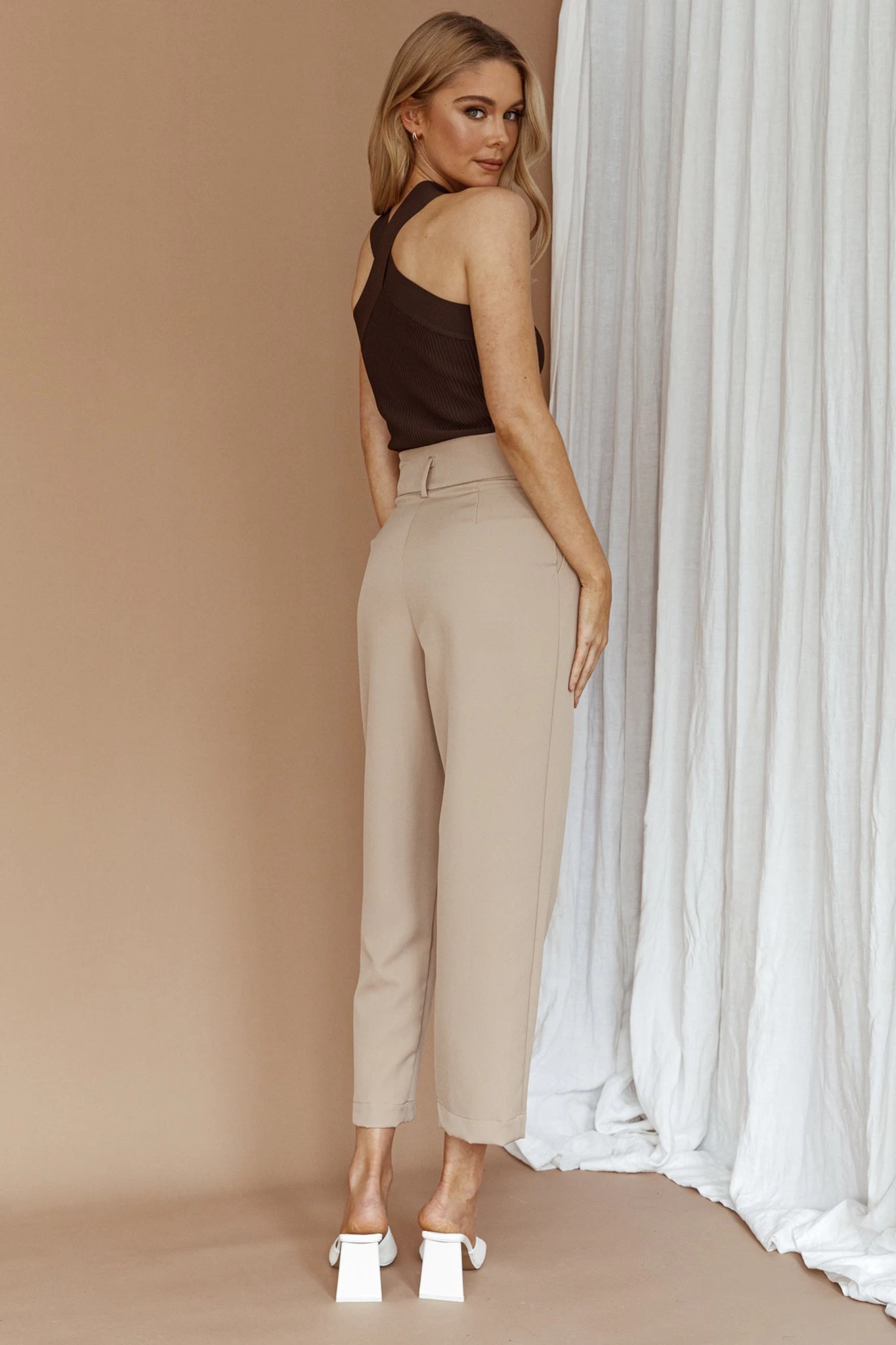 Chance Encounter Straight Leg Pants Latte 3 Chance Encounter Straight Leg Pants Latte - Image 3