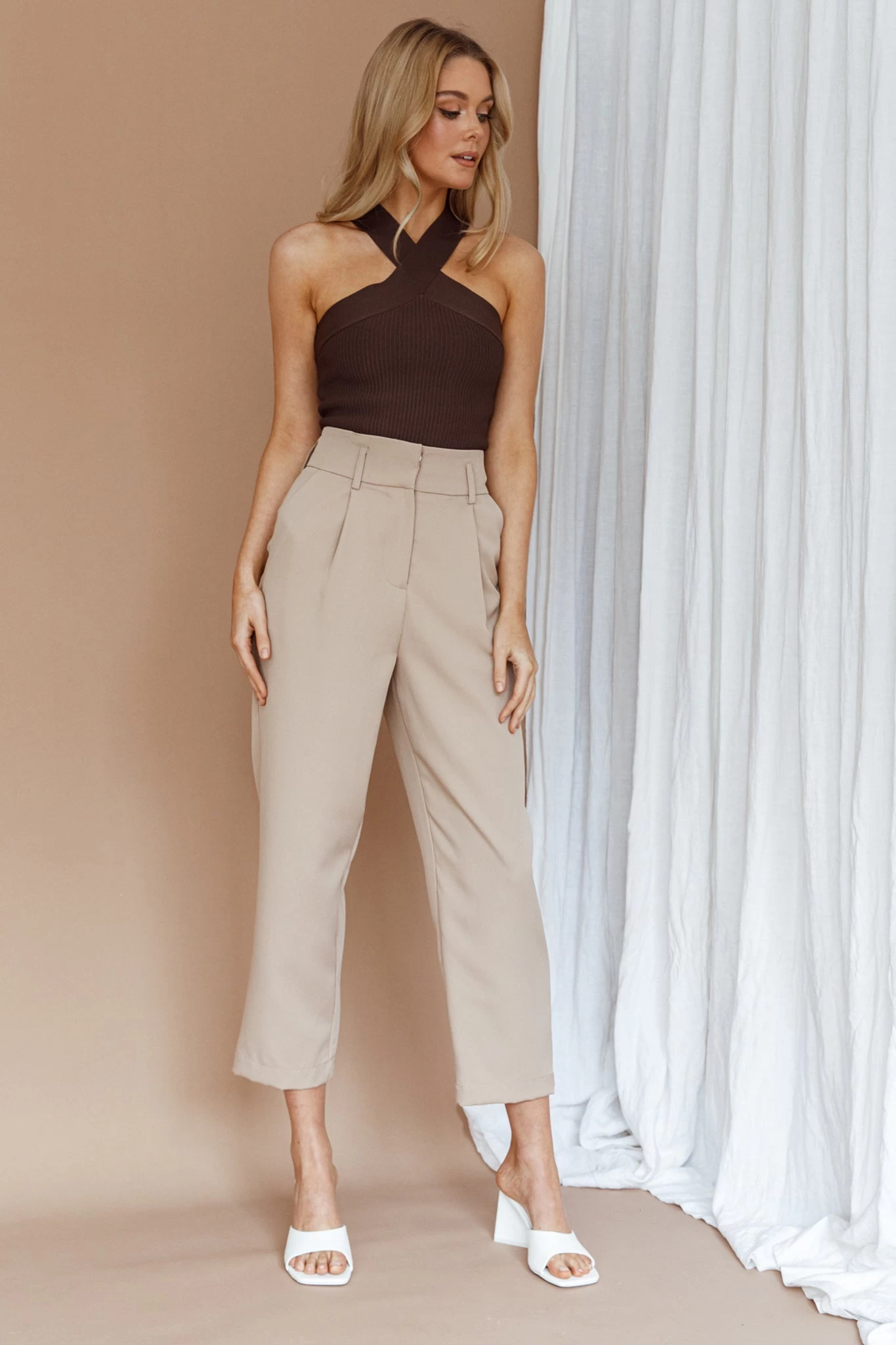 Chance Encounter Straight Leg Pants Latte 5 Chance Encounter Straight Leg Pants Latte - Image 5