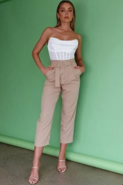 Chance Encounter Straight Leg Pants Latte 24 Chance Encounter Straight Leg Pants Latte -Fashion women's clothing SL11830P 20LATTE 4