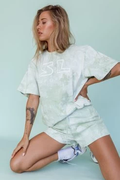 Cruise Control Tie Dye T-Shirt Green -Fashion women's clothing SL27678B B 20GREEN 5