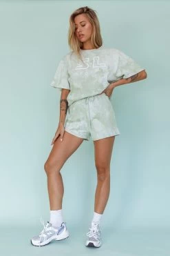 Cruise Control Tie Dye T-Shirt Green -Fashion women's clothing SL27678B B 20GREEN 6