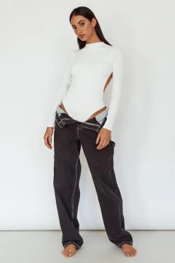 Remy Open Back Bodysuit Off White -Fashion women's clothing SL5665B 20OFF 20WHITE 2