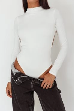 Remy Open Back Bodysuit Off White -Fashion women's clothing SL5665B 20OFF 20WHITE 4
