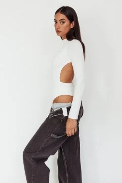 Remy Open Back Bodysuit Off White -Fashion women's clothing SL5665B 20OFF 20WHITE 7