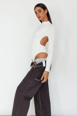 Remy Open Back Bodysuit Off White -Fashion women's clothing SL5665B 20OFF 20WHITE 8