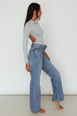 Remy Open Back Bodysuit Silver -Fashion women's clothing SL5665B 20SILVER 2