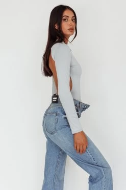 Remy Open Back Bodysuit Silver -Fashion women's clothing SL5665B 20SILVER 5