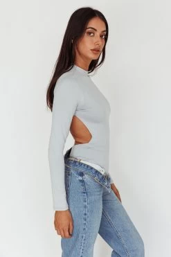 Remy Open Back Bodysuit Silver -Fashion women's clothing SL5665B 20SILVER 8