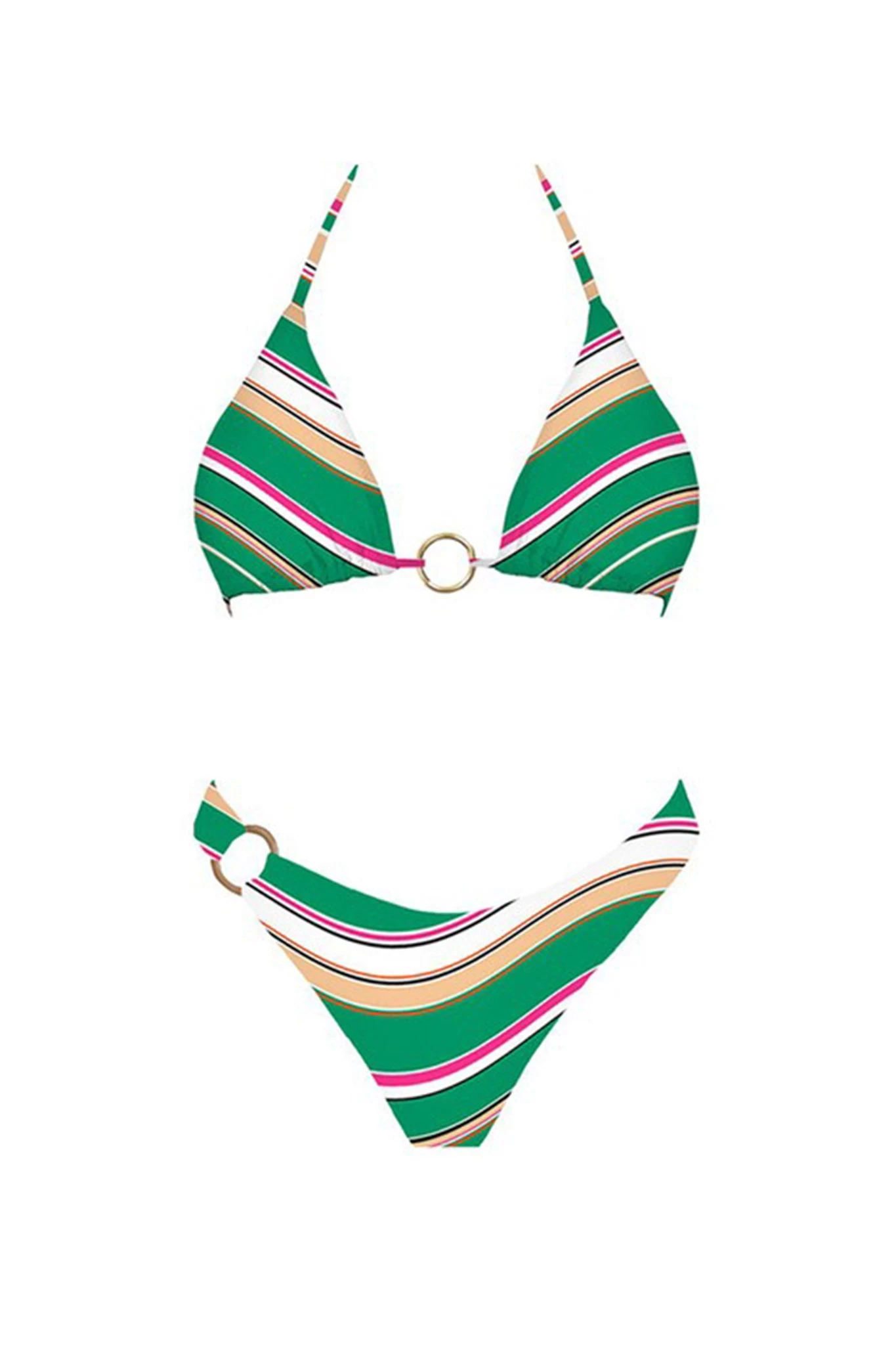 Daytona Triangle Bikini Top Green Stripes 5 Daytona Triangle Bikini Top Green Stripes - Image 5