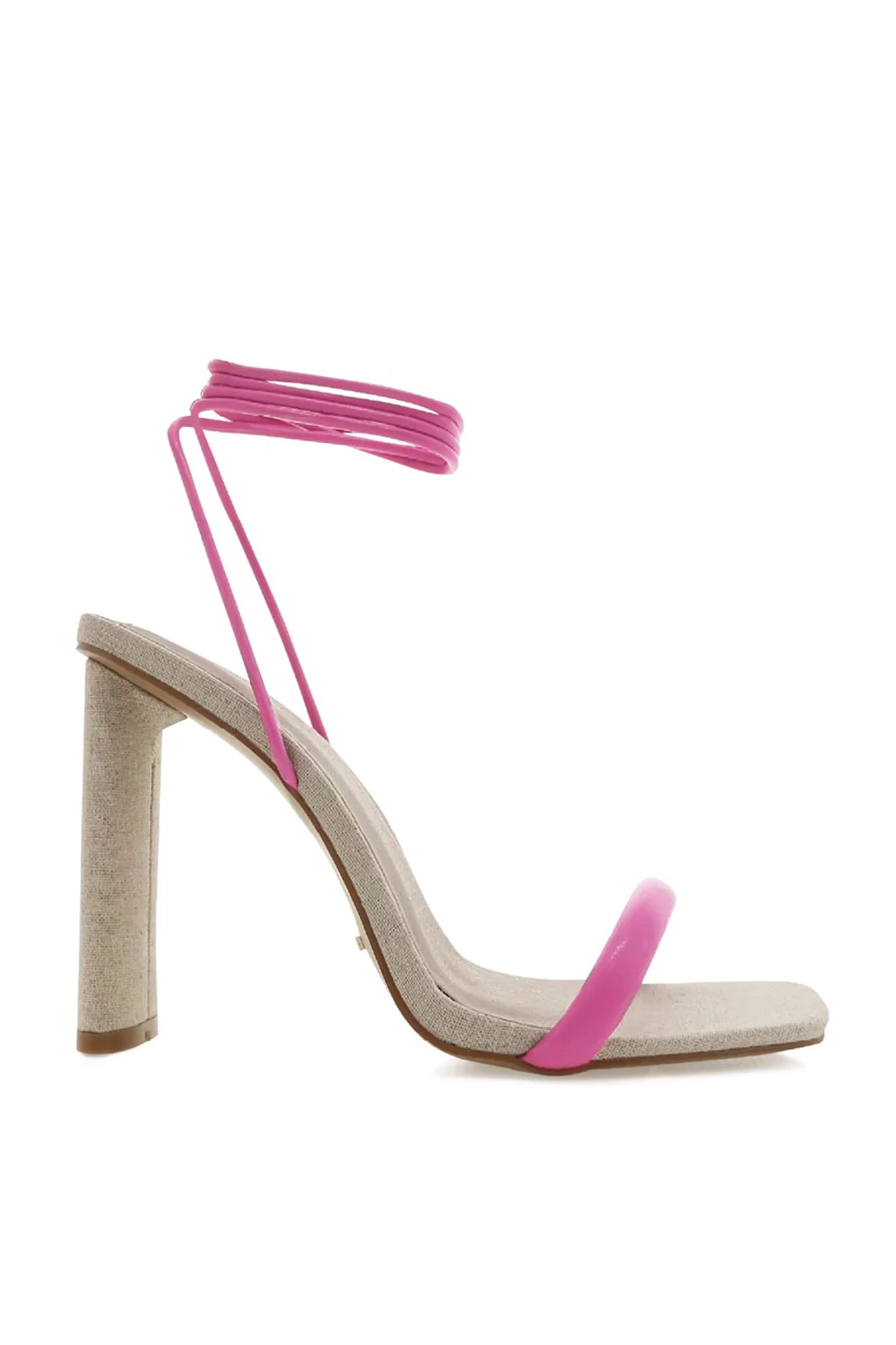 Billini Payson High Block Heel Linen Pink 4 Billini Payson High Block Heel Linen Pink - Image 4