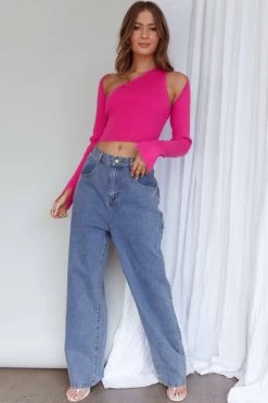 Holland One Shoulder Knit Top & Long Sleeve Shrug Pink 11 Holland One Shoulder Knit Top & Long Sleeve Shrug Pink -Fashion women's clothing SLC3026T 20PINK 6