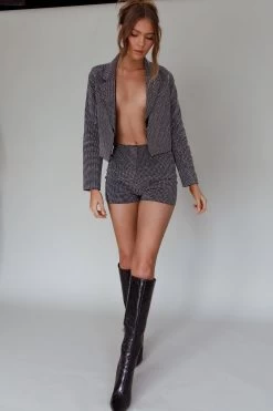 Midtown Diamante Jacket Black -Fashion women's clothing SLCJ8396 20BLACK 6