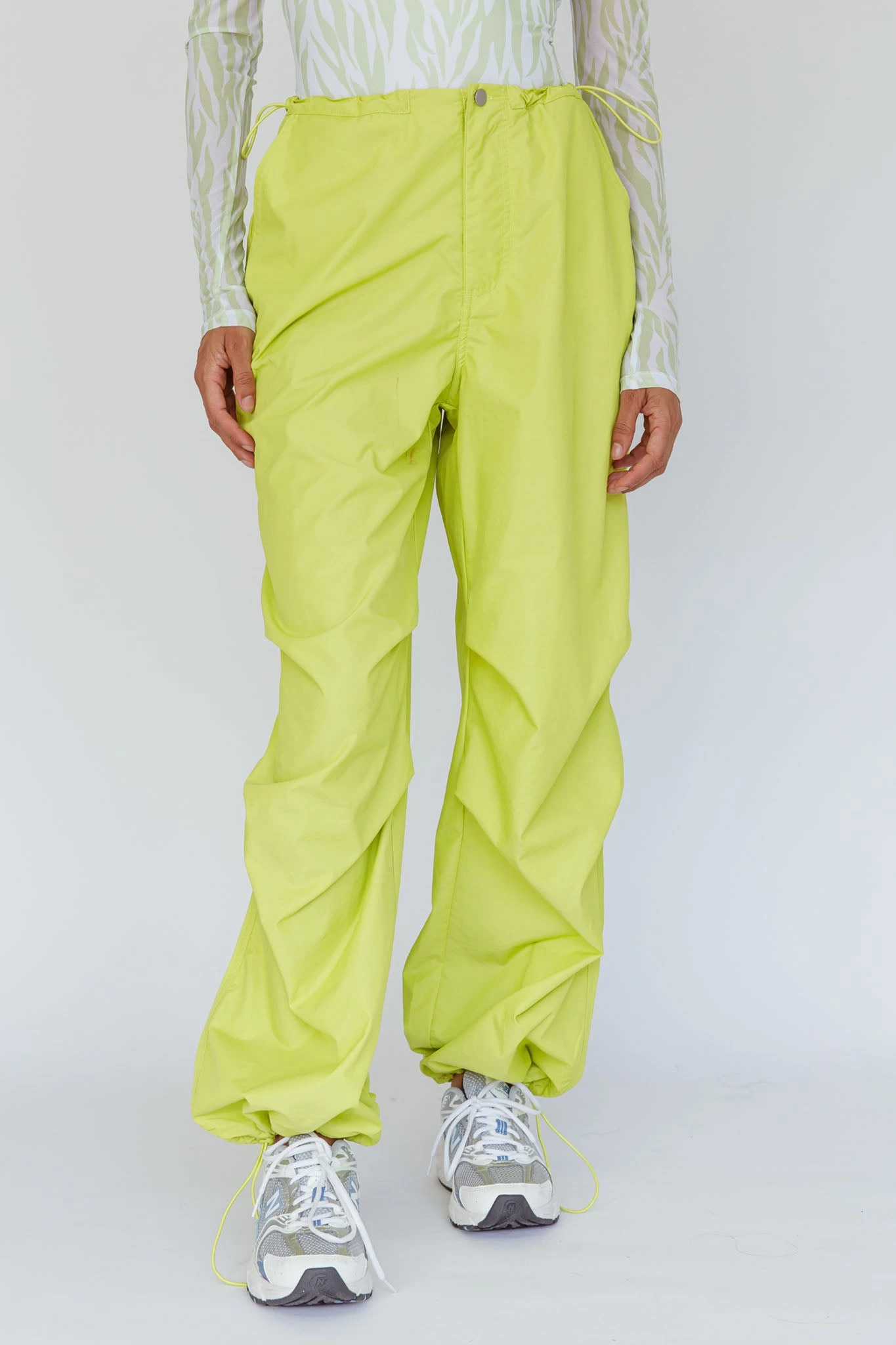 Break Dance Wide Leg Drawstring Pants Lime 4 Break Dance Wide Leg Drawstring Pants Lime - Image 4