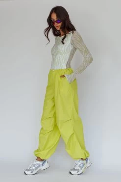 Break Dance Wide Leg Drawstring Pants Lime 15 Break Dance Wide Leg Drawstring Pants Lime -Fashion women's clothing SLCP11834 20LIME 8