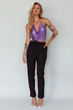 Moonshine Chain Mail Mesh Top Lavender 11 Moonshine Chain Mail Mesh Top Lavender -Fashion women's clothing SLH13395T 20LAVENDER 2