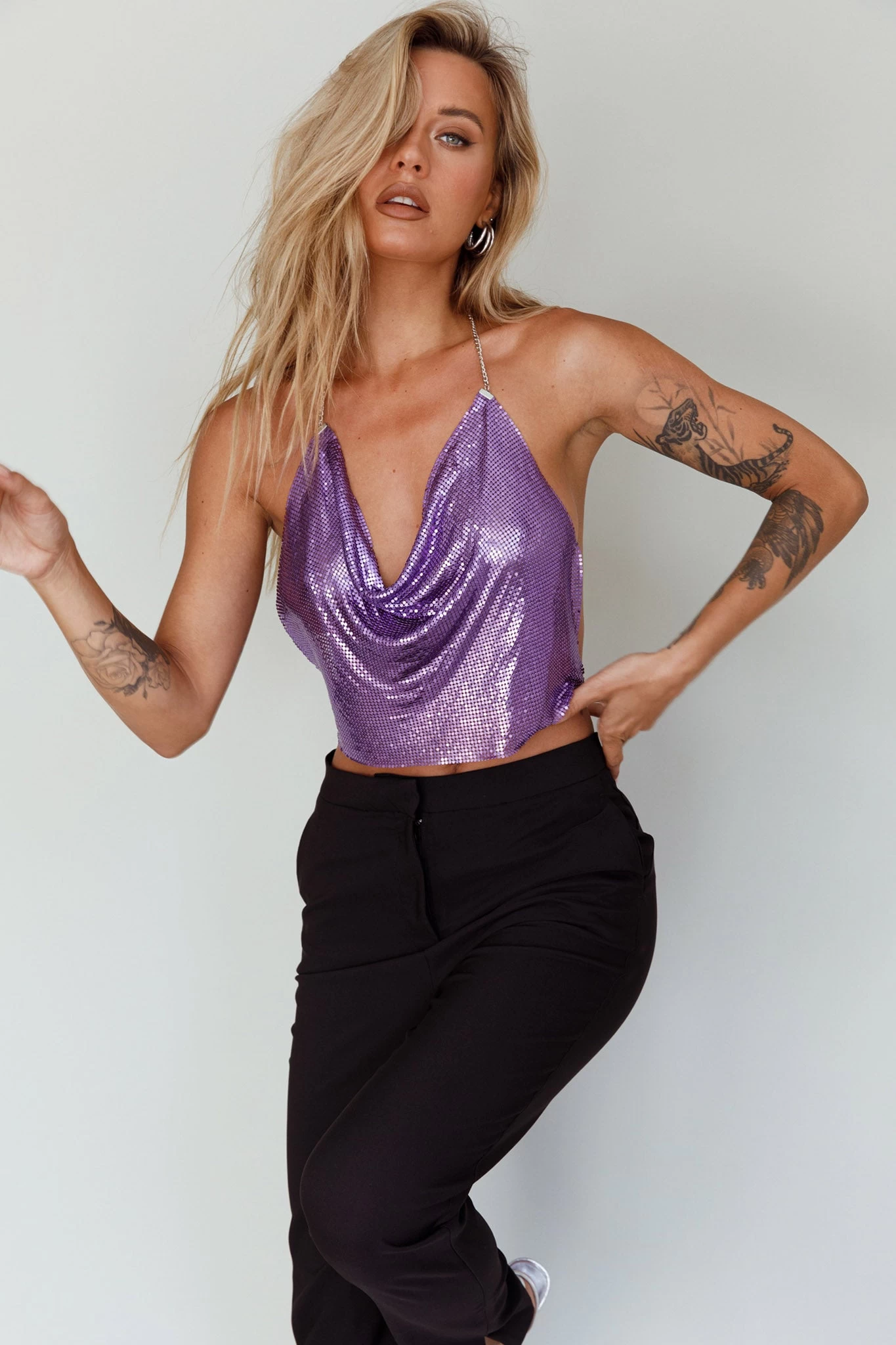 Moonshine Chain Mail Mesh Top Lavender 6 Moonshine Chain Mail Mesh Top Lavender - Image 6