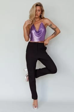 Moonshine Chain Mail Mesh Top Lavender 15 Moonshine Chain Mail Mesh Top Lavender -Fashion women's clothing SLH13395T 20LAVENDER 7