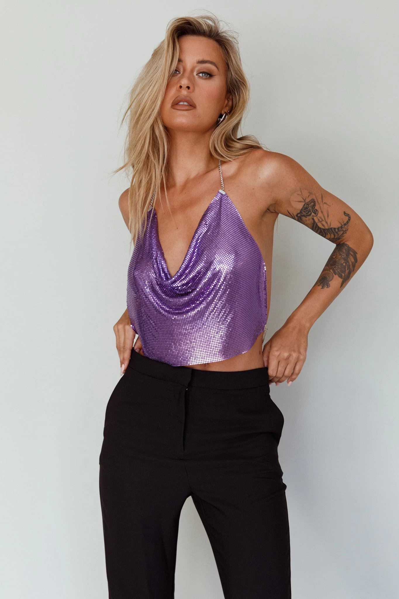 Moonshine Chain Mail Mesh Top Lavender 9 Moonshine Chain Mail Mesh Top Lavender - Image 9