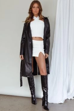 Wilhelmina Long Jacket Embossed Black -Fashion women's clothing SLHDJ29227 20BLACK 8