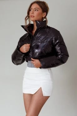 Eadie Crop Puffer Jacket Black -Fashion women's clothing SLHGJ7111 20BLACK 6