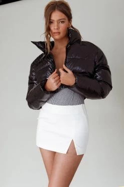 Eadie Crop Puffer Jacket Black -Fashion women's clothing SLHGJ7111 20BLACK 9